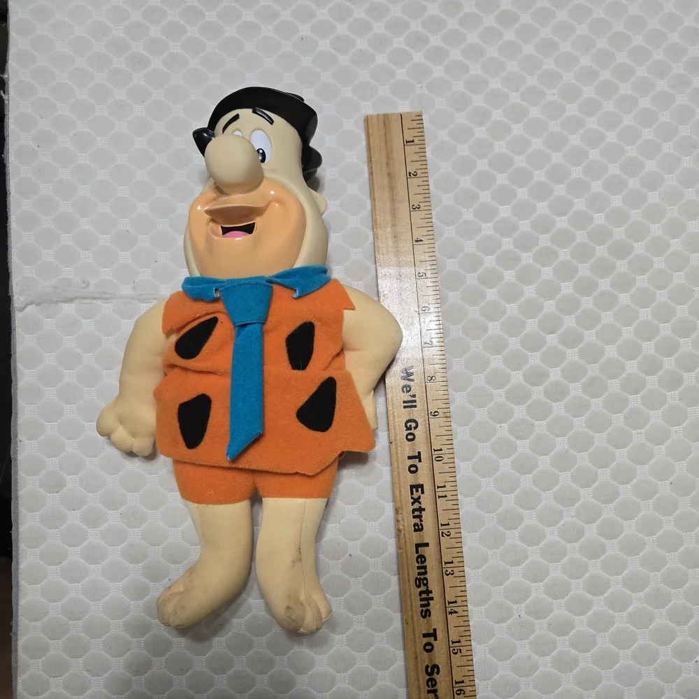THE FLINTSTONES VINTAGE PEDRO Cartoon Character Plush Doll with Orange Outfit